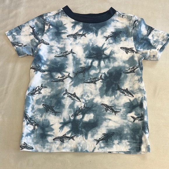 Kids Headquarters - Blue and White Short Sleeve Tee with shark design - Picture 1 of 3